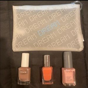Makeup bag and nail polish